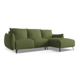 LaMiaSofa hoekbank rechts Genova – chenille stof – flessengroen – 242x LaMiaSofa hoekbank rechts Genova – chenille stof – flessengroen – 242x