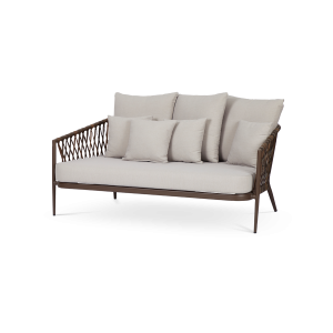 Lisomme Mette rotan tuinbank beige – met zitkussens Lisomme Mette rotan tuinbank beige – met zitkussens