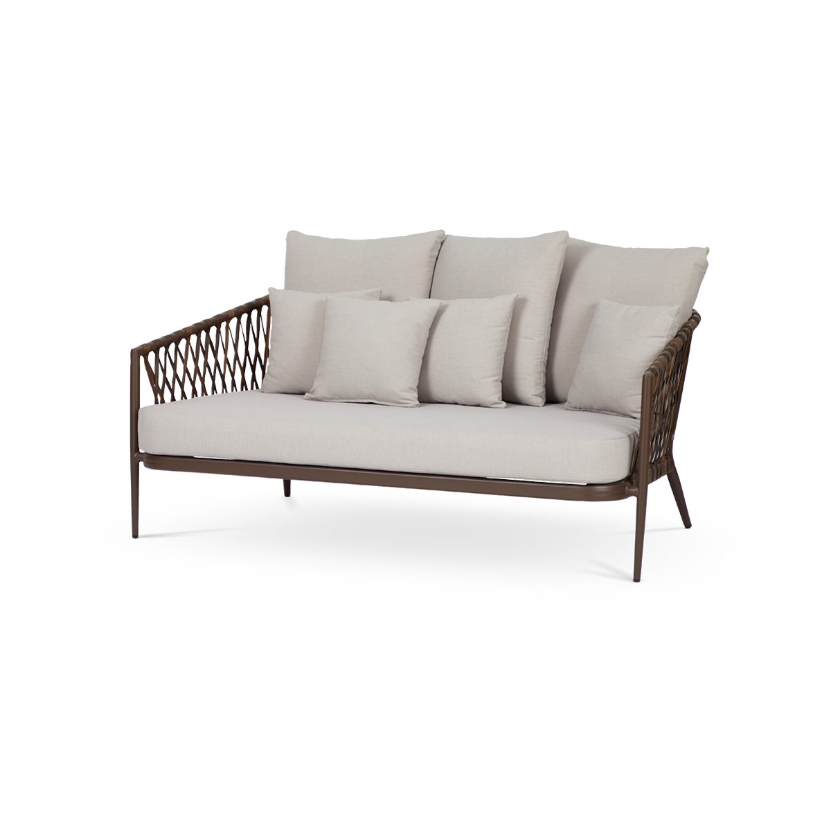 Lisomme Mette rotan tuinbank beige - met zitkussens