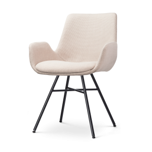 Nolon Noa-Eef Eetkamerstoel Beige – met Armleuning – Zwart Nolon Noa-Eef Eetkamerstoel Beige – met Armleuning – Zwart