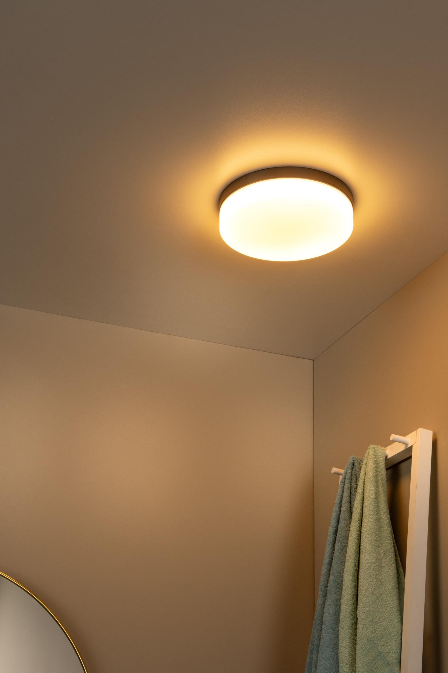 Lucide plafonnière badkamer BISKIT - 1xGeïntegreerde LED - Zwart