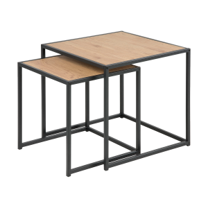 Lisomme Vic Set van 2 Houten Bijzettafels – Naturel Lisomme Vic Set van 2 Houten Bijzettafels – Naturel