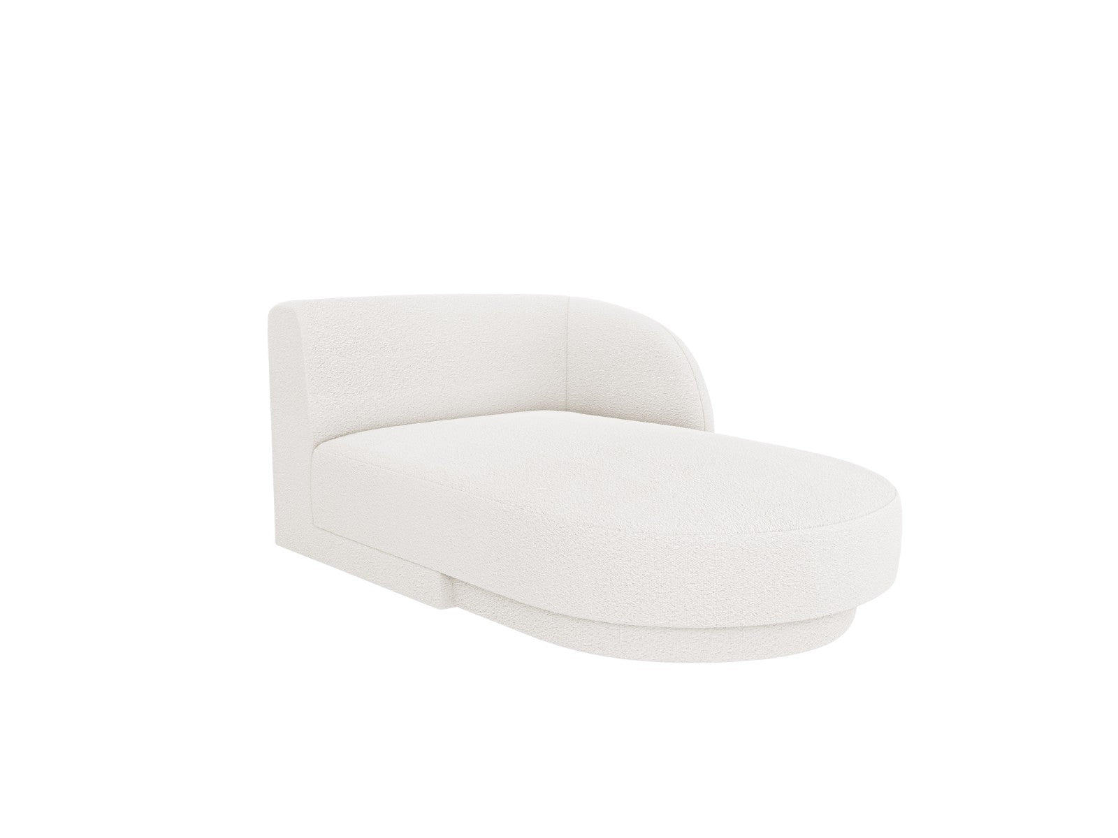 Micadoni rechter chaise longue Miley 2-zits, boucle wit - 156x90x70cm