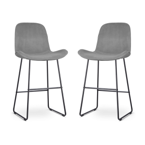Nolon Nino-Fé Barkrukken Set van 2 – Velvet Grijs – Zwart – 75 cm Nolon Nino-Fé Barkrukken Set van 2 – Velvet Grijs – Zwart – 75 cm