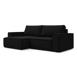 LaMiaSofa hoekbank links Livorno – velours – zwart – 257x148x82 LaMiaSofa hoekbank links Livorno – velours – zwart – 257x148x82