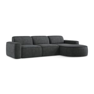 LaMiaSofa hoekbank rechts Melissa – chenille stof – donkergrijs – 284x LaMiaSofa hoekbank rechts Melissa – chenille stof – donkergrijs – 284x