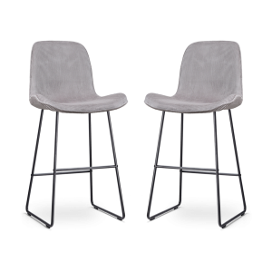Nolon Nino-Fé Barkrukken Set van 2 Ribstof Warm Grijs – Zwart – 75 cm Nolon Nino-Fé Barkrukken Set van 2 Ribstof Warm Grijs – Zwart – 75 cm