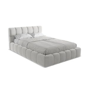 LaMiaSofa Bed met opbergruimte Roma – velours – zilver – 160x228x82 LaMiaSofa Bed met opbergruimte Roma – velours – zilver – 160x228x82