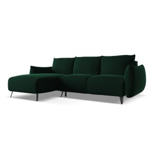 LaMiaSofa hoekbank links Genova – velours – flessengroen – 242x162x86 LaMiaSofa hoekbank links Genova – velours – flessengroen – 242x162x86