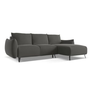 LaMiaSofa hoekbank rechts Genova – velours – staal – 242x162x86 LaMiaSofa hoekbank rechts Genova – velours – staal – 242x162x86