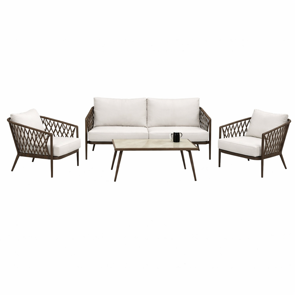 Lisomme Marloes 4 delige tuin loungeset beige