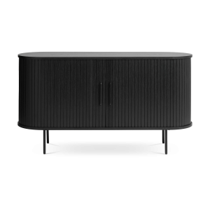 Olivine Lenn Sideboard Zwart – Hout – Schuifdeuren – B 140 cm Olivine Lenn Sideboard Zwart – Hout – Schuifdeuren – B 140 cm