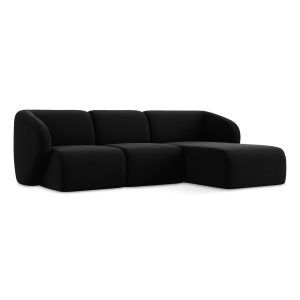 LaMiaSofa hoekbank rechts Cervo – velours – zwart – 248x166x76 LaMiaSofa hoekbank rechts Cervo – velours – zwart – 248x166x76