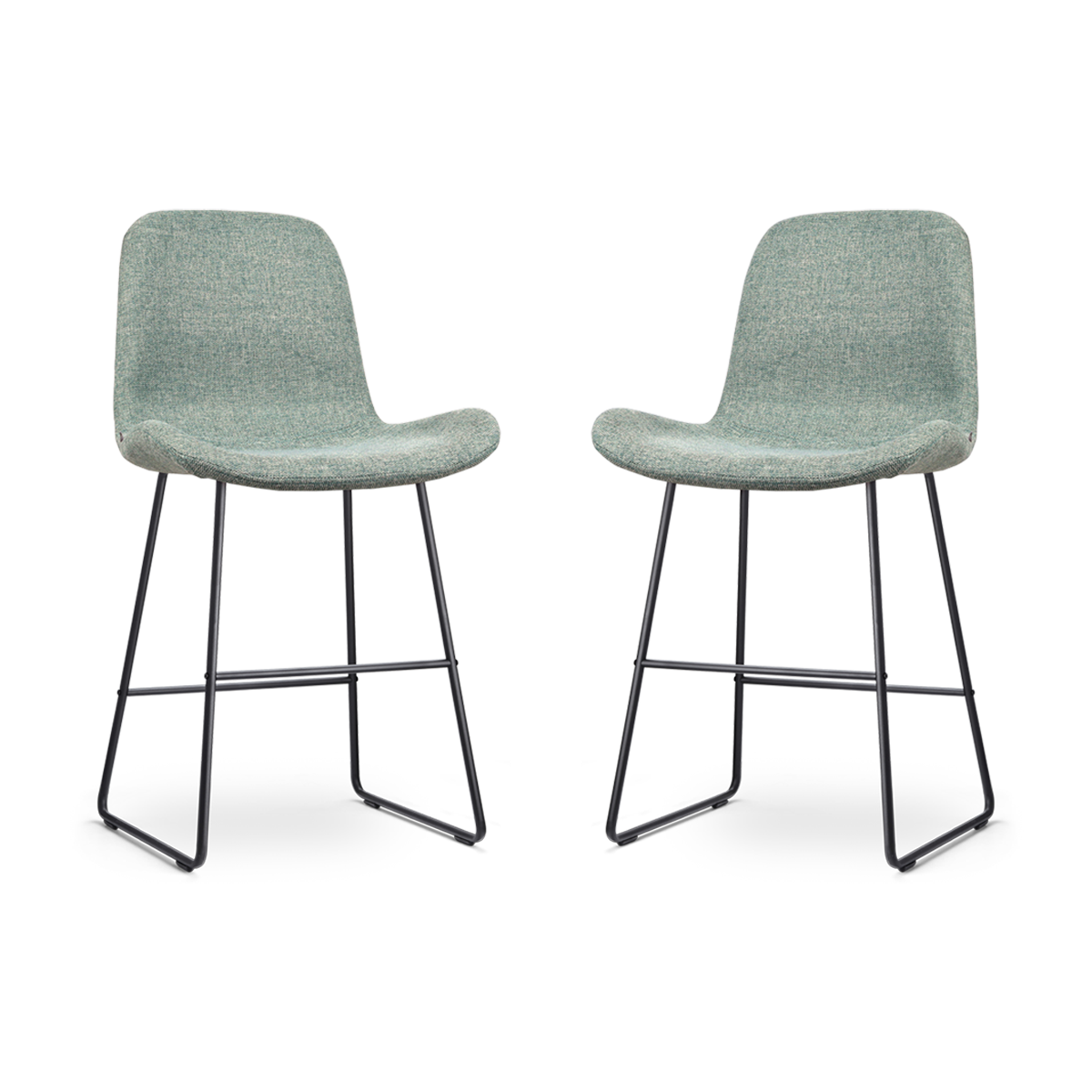 Nolon Nino-Fé Barkrukken Set van 2 - Zacht Groen - Zwart - 65 cm