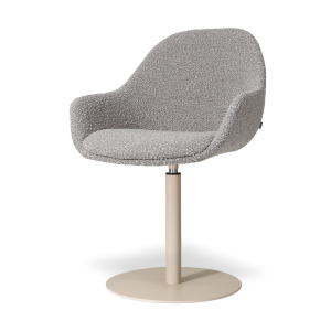 Nolon Niva-Mae tulp eetkamerstoel bouclé taupe – beige onderstel Nolon Niva-Mae tulp eetkamerstoel bouclé taupe – beige onderstel
