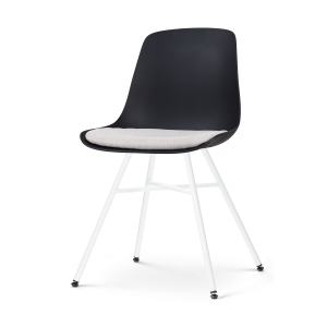 Nolon Noa-Liv Eetkamerstoel Zwart – Beige Kussen – Wit Onderstel Nolon Noa-Liv Eetkamerstoel Zwart – Beige Kussen – Wit Onderstel