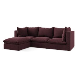 LaMiaSofa hoekbank links Ravenna – velours – bourgondië – 255x165x77 LaMiaSofa hoekbank links Ravenna – velours – bourgondië – 255x165x77