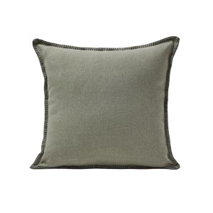 Madura Kussenovertrek Nino kaki grijs en slinger 50×50 cm