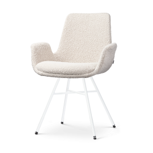 Nolon Noa-Eef Eetkamerstoel Bouclé Beige – met Armleuning – Wit Nolon Noa-Eef Eetkamerstoel Bouclé Beige – met Armleuning – Wit