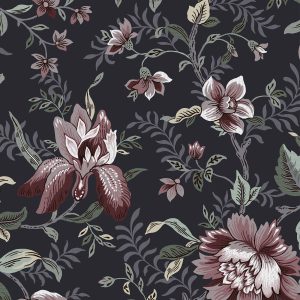 Laura Ashley Vliesbehang Editas Garden Charcoal 10mx52cm Laura Ashley Vliesbehang Editas Garden Charcoal 10mx52cm