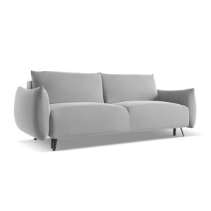 LaMiaSofa 3-zits slaapbank Genova – velours – grijs – 230x105x86 LaMiaSofa 3-zits slaapbank Genova – velours – grijs – 230x105x86