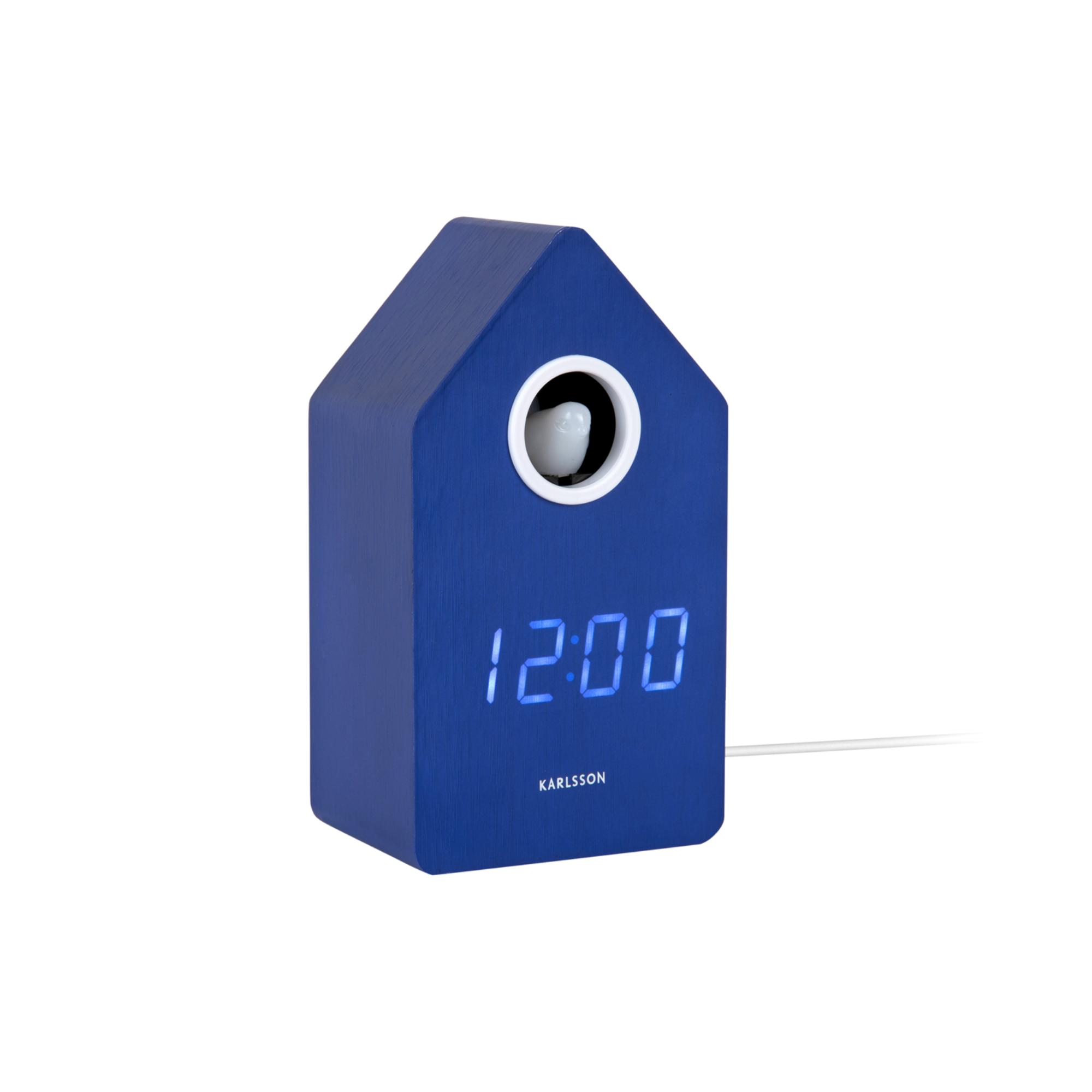 Karlsson wekker Cuckoo LED - blauw - 9x9x15.8cm - Vaderdag - Vaderdagc