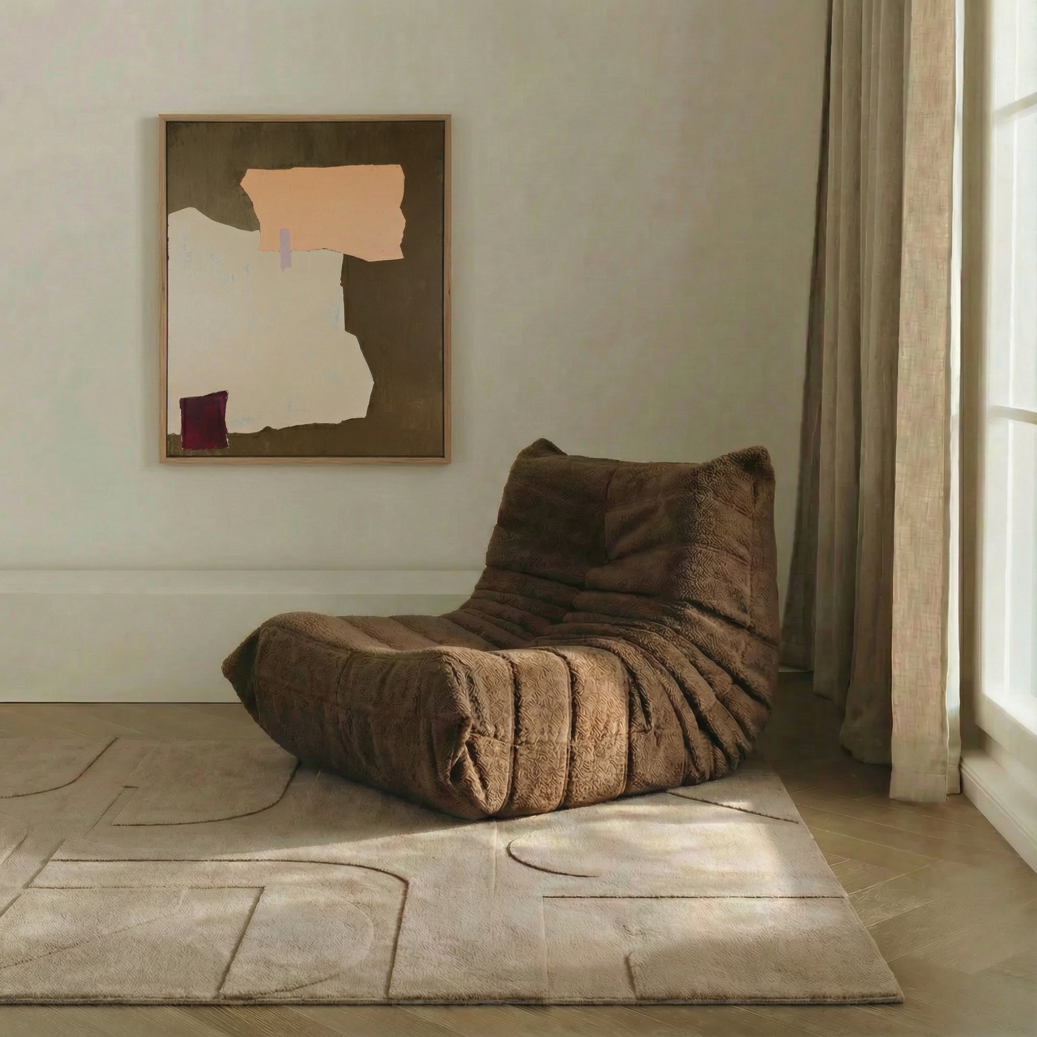 Mrcarpet Vloerkleed Scandinavisch taupe hoog/laag donna 240 x 340cm
