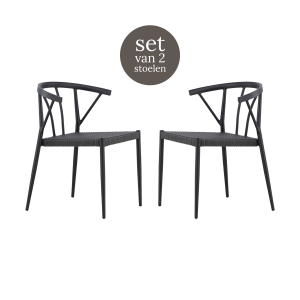 Nest outdoor Julian aluminium tuinstoel zwart – met rattan zitting – s Nest outdoor Julian aluminium tuinstoel zwart – met rattan zitting – s