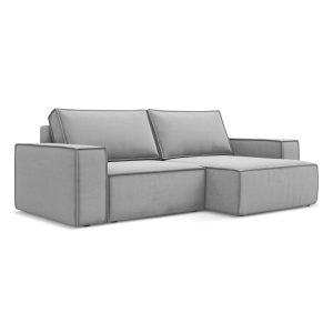 LaMiaSofa hoekbank rechts Livorno – velours – grijs – 257x148x82