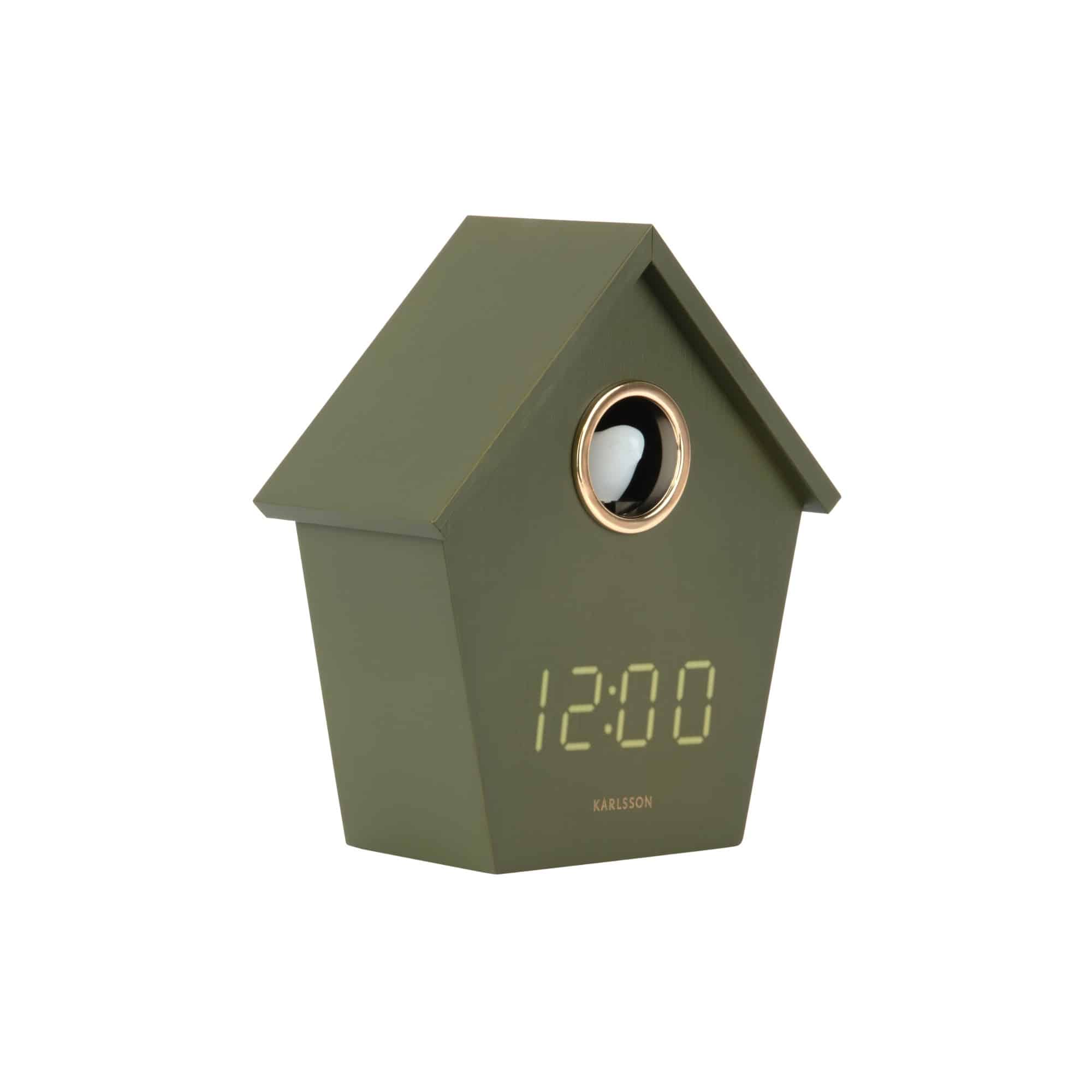 Karlsson wekker Riqueza Cuckoo - groen - 6.8x13x15.3cm - Vaderdag - Va