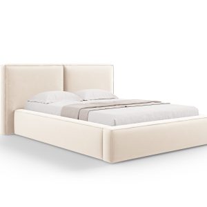 Micadoni Opbergbed met hoofdeinde Jodie 140x200cm, flueel, lichtbeige Micadoni Opbergbed met hoofdeinde Jodie 140x200cm, flueel, lichtbeige