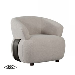LABEL51 Fauteuil Valenza – Naturel/Zwart – Draaibaar LABEL51 Fauteuil Valenza – Naturel/Zwart – Draaibaar