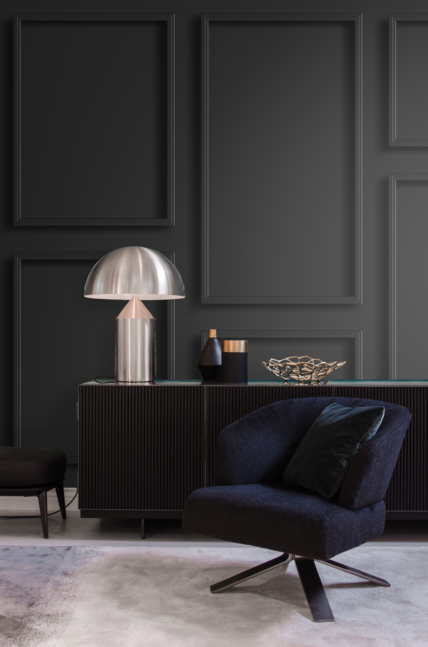Origin Wallcoverings fotobehang wandpanelen zwart - 300 x 279 cm - 357