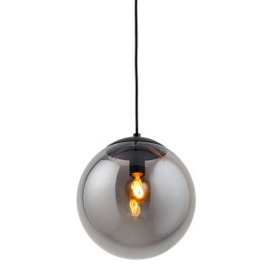 Lighto | Moderne hanglamp zwart met rookglas 20 cm Ø | Evie Lighto | Moderne hanglamp zwart met rookglas 20 cm Ø | Evie