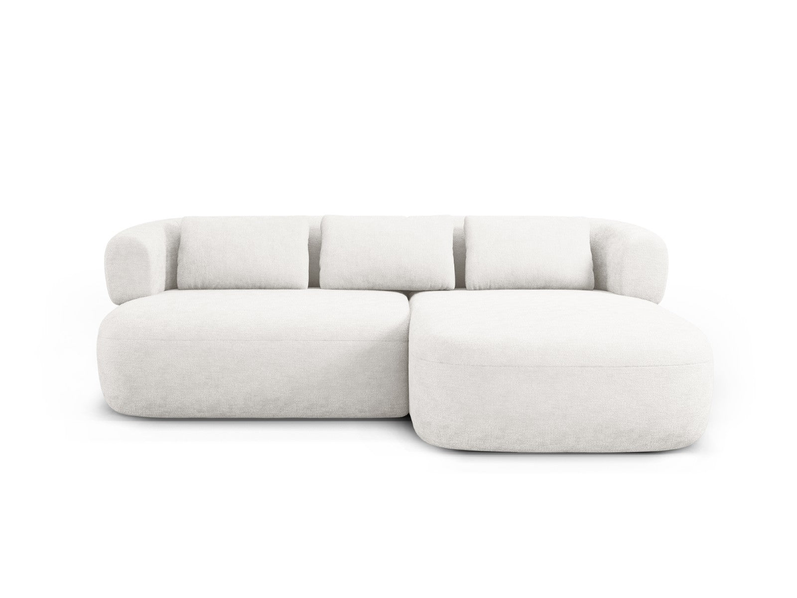 Micadoni rechter hoekbank Jenny 5-zits, chenille lichtbeige - 145x200x