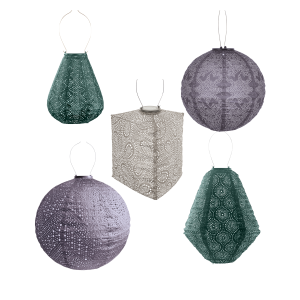 Lumiz solar lampion – bologna set – 5 stuks Lumiz solar lampion – bologna set – 5 stuks