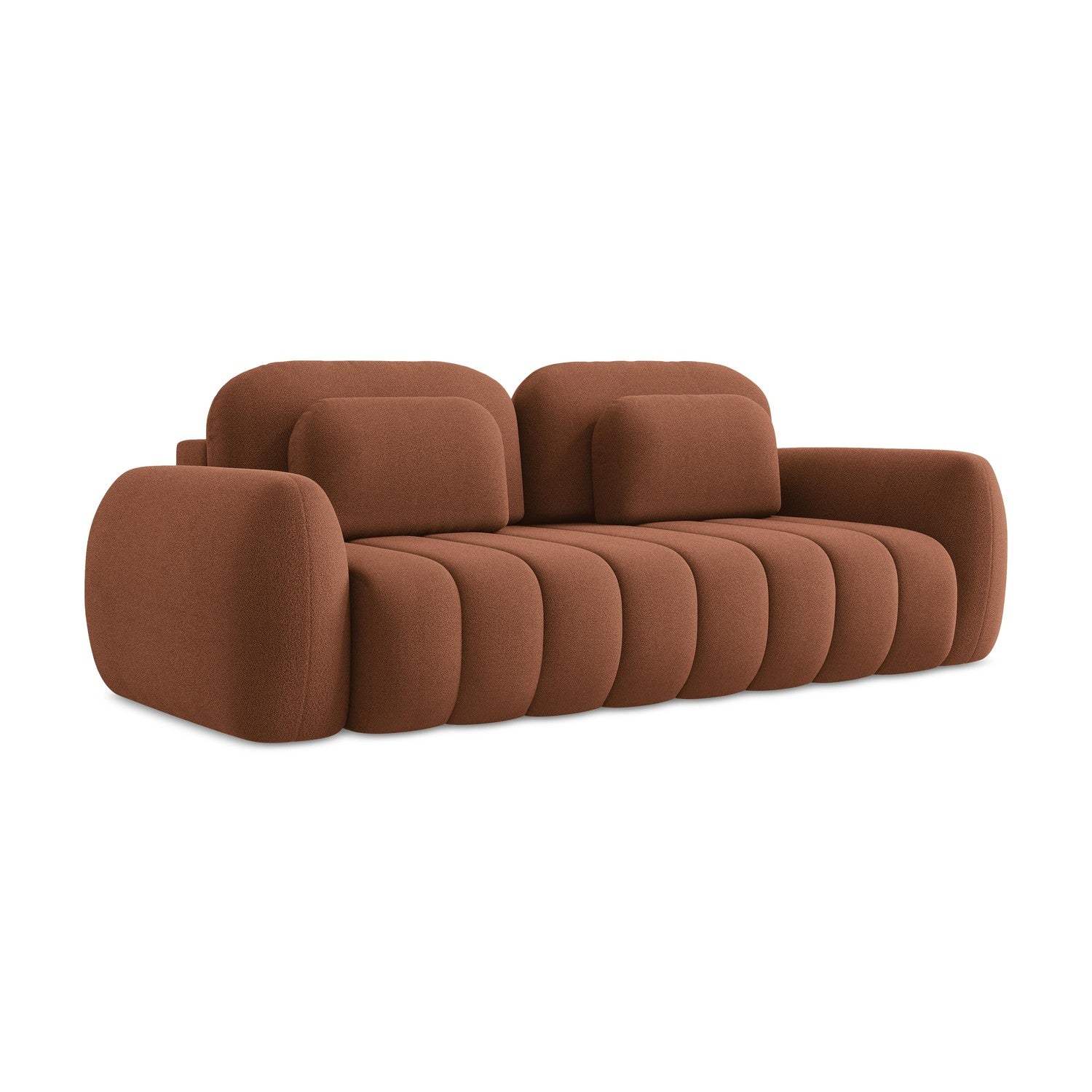 LaMiaSofa 3-zits slaapbank Ginosa - bouclé - terracotta - 266x121x95