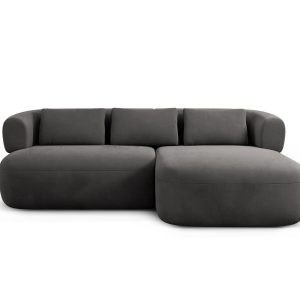Micadoni rechter hoekbank Jenny 5-zits, flueel donkergrijs – 145x200x7 Micadoni rechter hoekbank Jenny 5-zits, flueel donkergrijs – 145x200x7