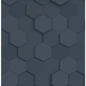Origin Wallcoverings behang 3d hexagon motief donkerblauw – 53 cm x 10 Origin Wallcoverings behang 3d hexagon motief donkerblauw – 53 cm x 10