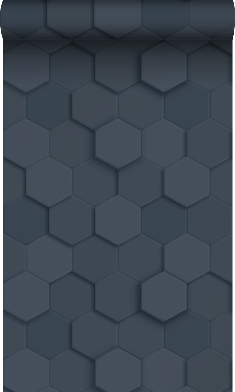 Origin Wallcoverings behang 3d hexagon motief donkerblauw - 53 cm x 10