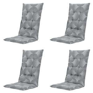 Madison tuinstoelkussen hoge rug Napels – grijs – 123x50x5cm – set van Madison tuinstoelkussen hoge rug Napels – grijs – 123x50x5cm – set van