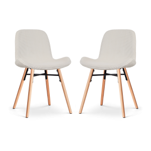 Nolon Nena-Fé Eetkamerstoelen Set van 2 – Ribstof Crème – Hout Nolon Nena-Fé Eetkamerstoelen Set van 2 – Ribstof Crème – Hout