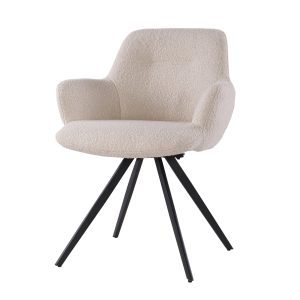 Livingfurn eetkamerstoel Doreen – boucle – beige – 2 stuks Livingfurn eetkamerstoel Doreen – boucle – beige – 2 stuks