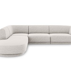 Micadoni linker hoekbank Miley 6-zits, chenille, lichtgrijs – 248x255x Micadoni linker hoekbank Miley 6-zits, chenille, lichtgrijs – 248x255x