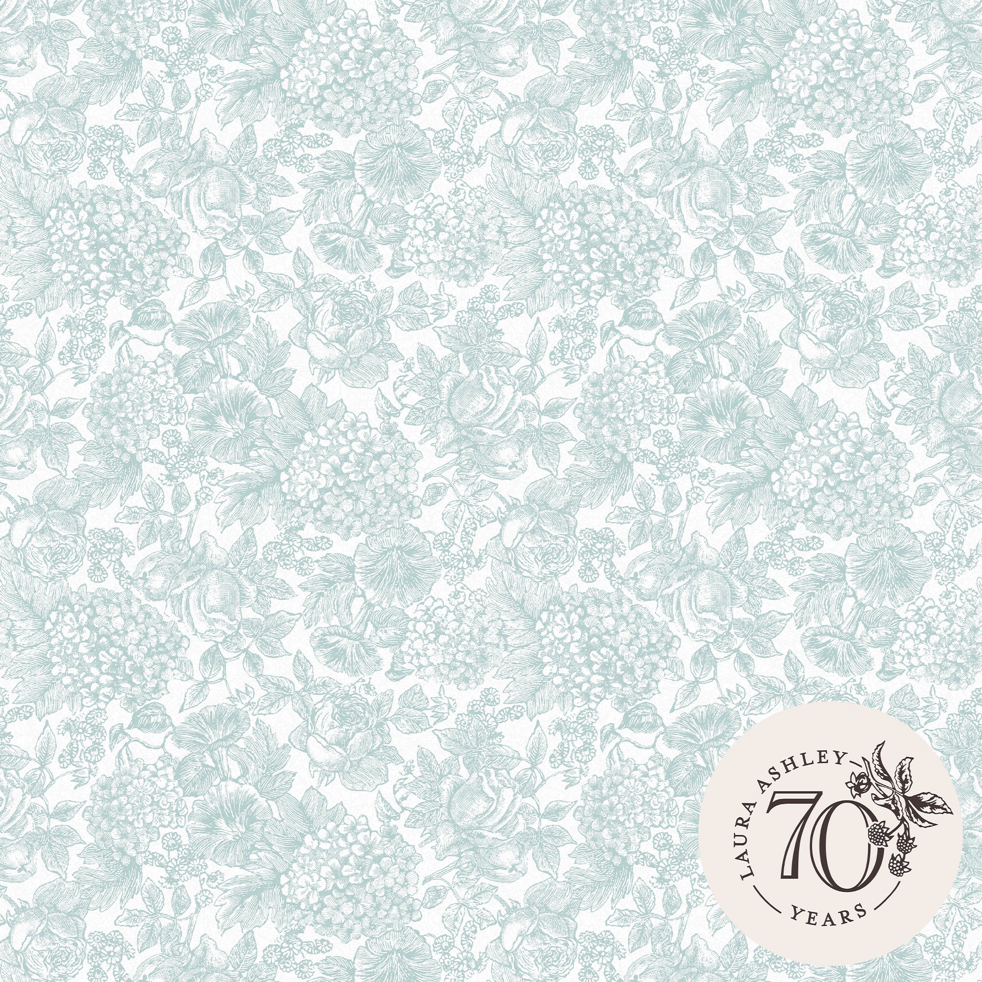 Laura Ashley Vliesbehang - Louise - Duck Egg Blue - Blauw 10mx52cm