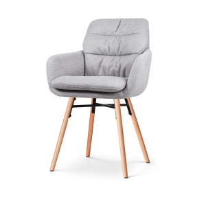 Nolon Nena-Mia Eetkamerstoel Grijs – met Armleuning – Houten Poten Nolon Nena-Mia Eetkamerstoel Grijs – met Armleuning – Houten Poten