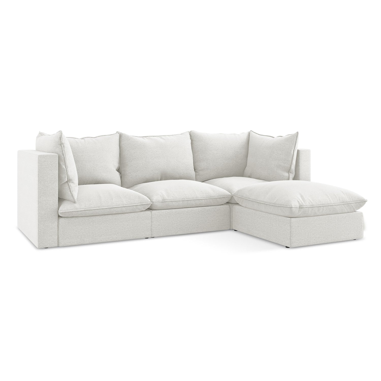 LaMiaSofa hoekbank rechts Ravenna - bouclé - wit - 255x165x77
