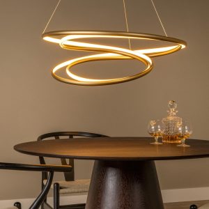 Lucide hanglamp SARDANA – Geïntegreerde LED – Mat Goud / Messing Lucide hanglamp SARDANA – Geïntegreerde LED – Mat Goud / Messing