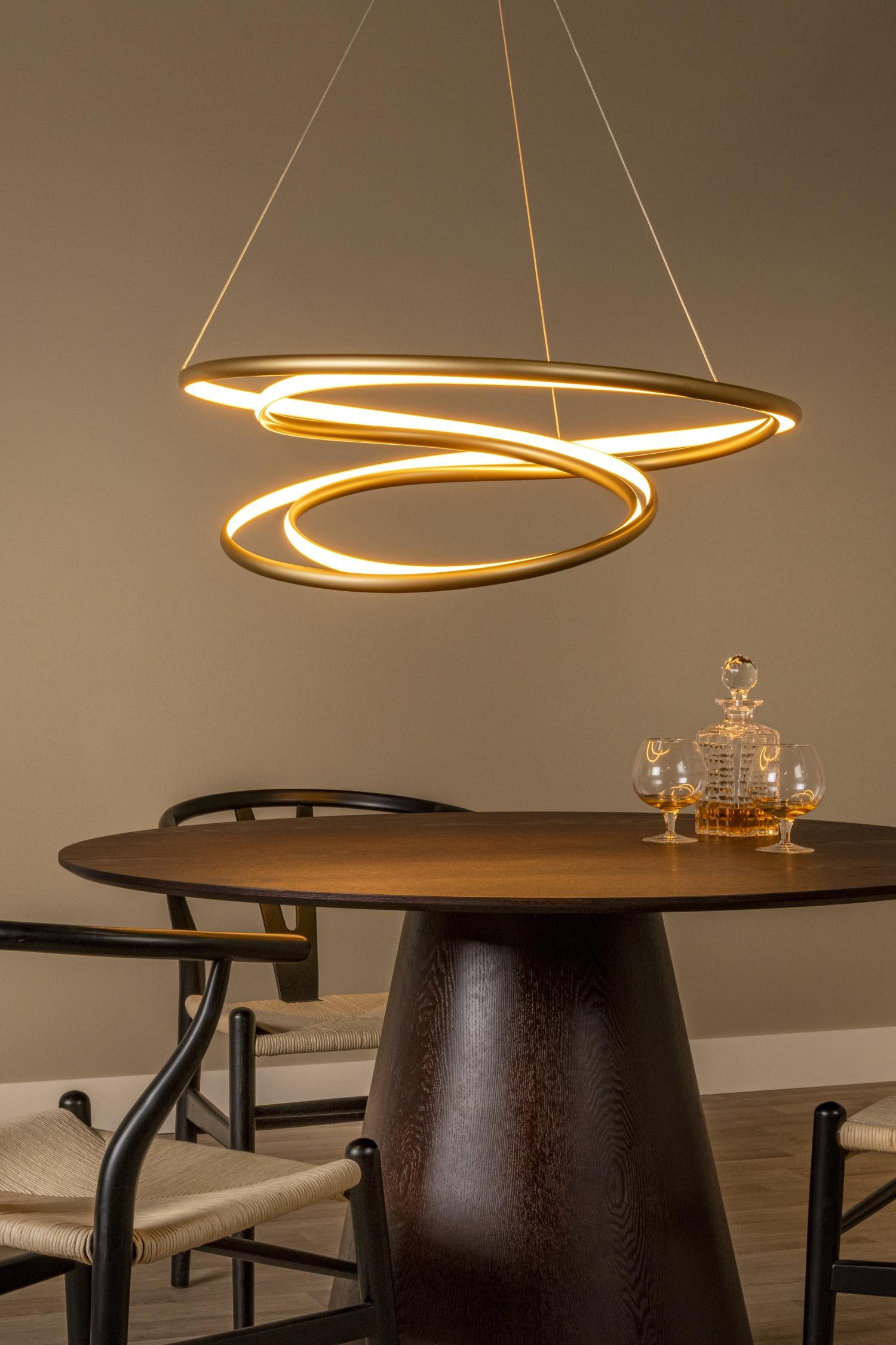Lucide hanglamp SARDANA - Geïntegreerde LED - Mat Goud / Messing
