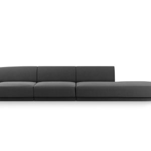 Micadoni Rechte bank Miley 4-zits, flueel, grijs – 90x323x70cm Micadoni Rechte bank Miley 4-zits, flueel, grijs – 90x323x70cm